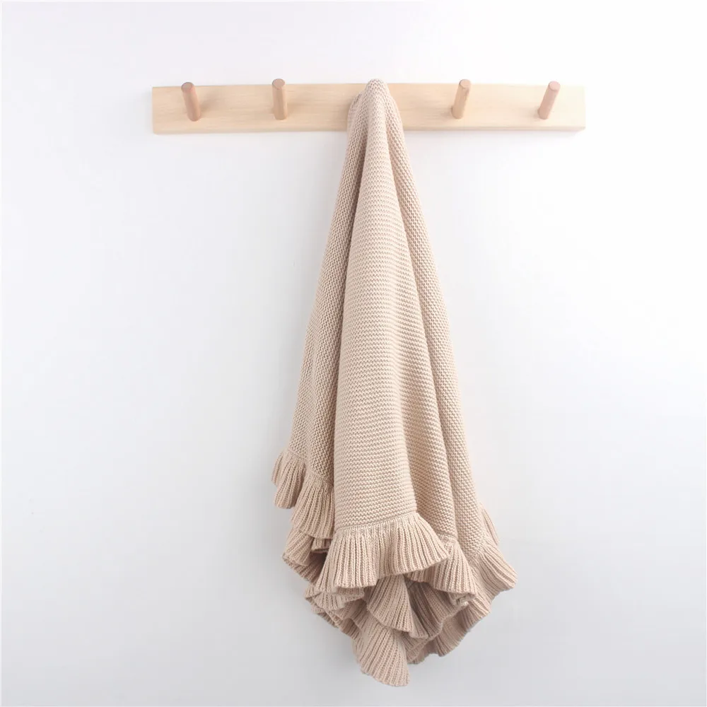 wholesale baby blankets plain knitted baby swaddle 100% cotton baby blanket