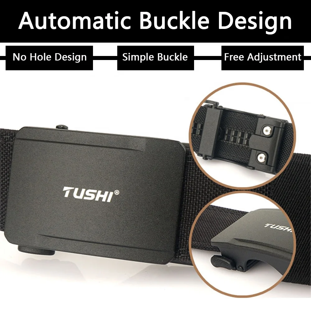 Custom No Holes Hunting Hiking Outdoor Tactical Belt Automatic Alloy Buckle New Design KORE Tactical Belts Nylon Strap Wholesale