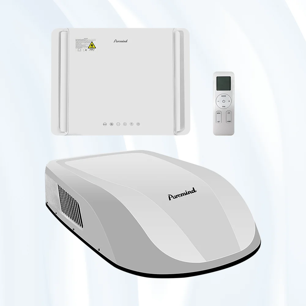 R32 220V Gree Puremind RV Caravan Air Conditioner Rooftop Car Air Conditioning Cooling Heating 9000Btu 12000Btu Multi Function