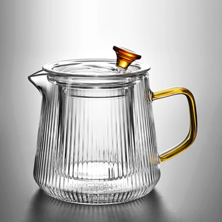 heat resistant  glass teapot infuser tea pot glass with infuser clear glass tea set