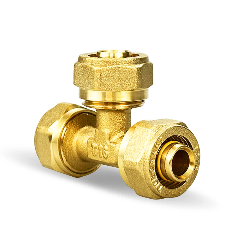 Tubomart brass OEM PEX AL PEX Gas Pipe Brass Coupling Adapter Socket plumbing pipe fittings Elbow Tee Compression Fittings