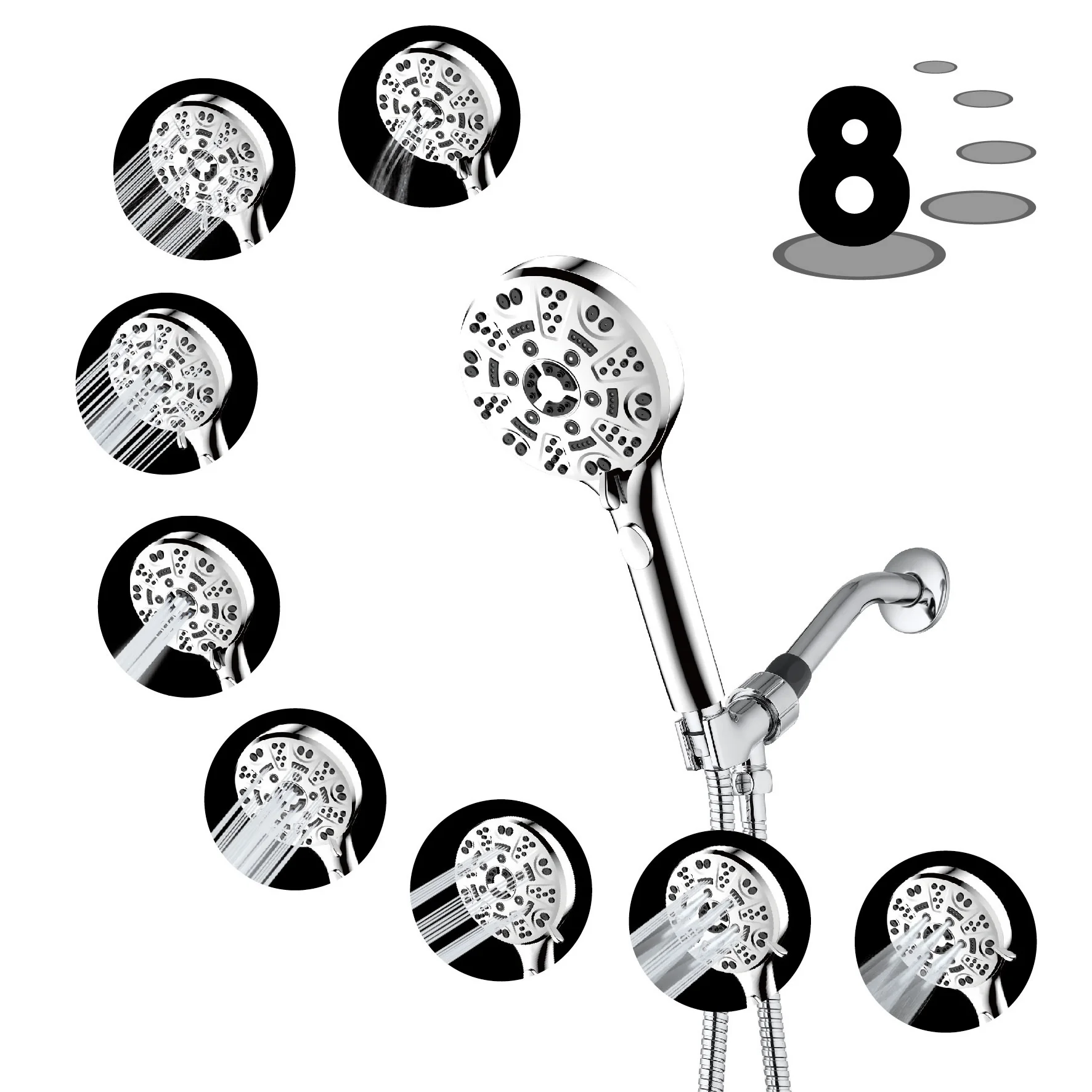 Новый дизайн, Лидер продаж, дешевая ручная Лейка для душа из АБС-пластика с 3 функциональными кнопками