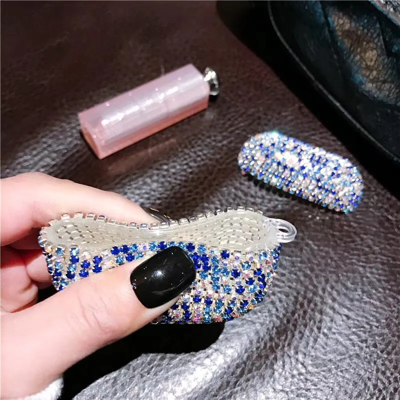 Luxury 3D Cute Bling Diamonds Wireless Earphone Accessories Soft Flexible Case for Apple Airpods 2 1 Protective Charging