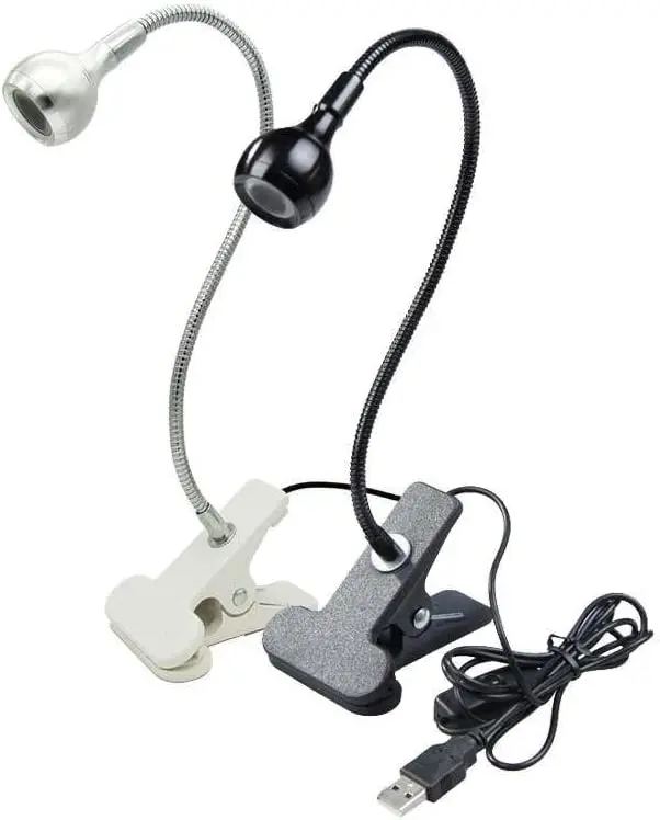 UV Glue Curing Lamp, USB 3W LED Lamp Bead UV Glue Ultraviolet Purple Light, Ultraviolet UV Glue Lamp with Clip and Switch