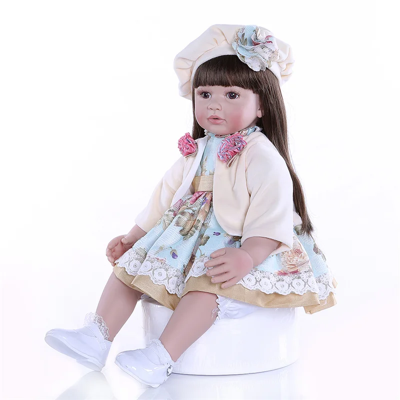 Fashion Toddler Princess 24 Inch Toys Cloth Body Silicone Vinyl Reborn Baby Dolls For Kids Gifts