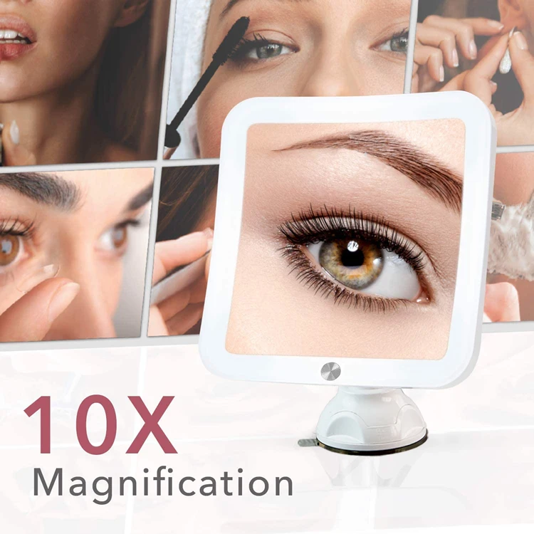 New Model 360 Degree Rotating LED Lighted Makeup Mirror Magnifying Bathroom Shower Suction Cup for Cosmetic Use