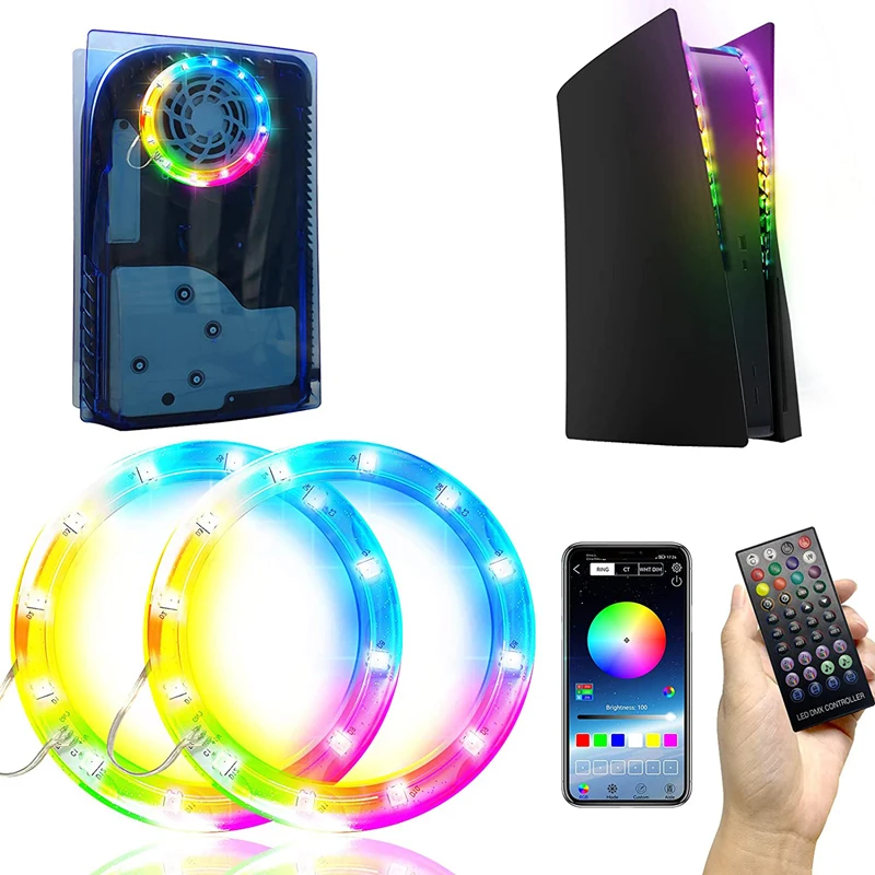 Светодиодная лента для украшения вашей игровой консоли подходит PS5 5050 RGB изменения цвета 44 клавиша пульт дистанционного управления 5 в
