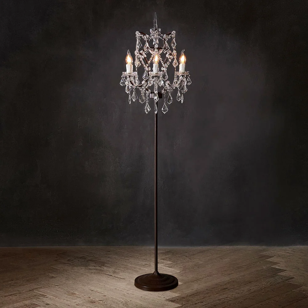 Настраиваемая Хрустальная напольная лампа для украшения дома роскошная современная люстра Настольная осветительная арматура