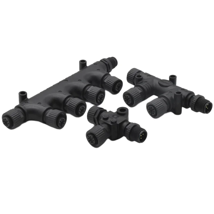 M12 5pin NMEA2000 4 6 Way T-splitter Marine Waterproof Plastic Suitable For Engine Interface Submarine Cable Plastic Connector