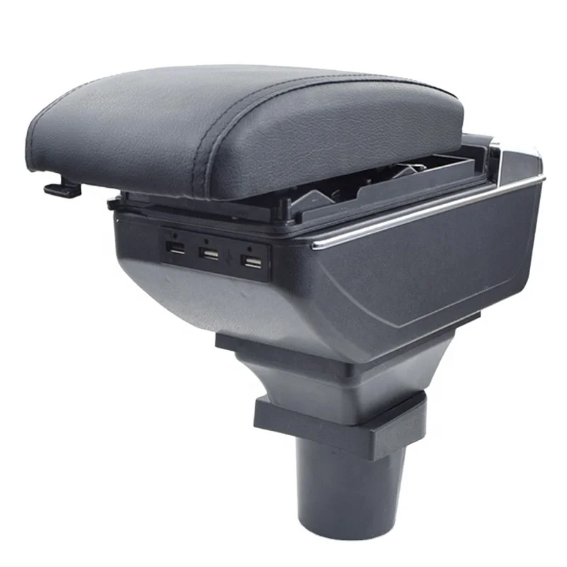 Vtear Armrest USB Charging Heighten Double Layer Storage Box Central Store Content Arm Rest Car Accessories for Chevrolet Spark