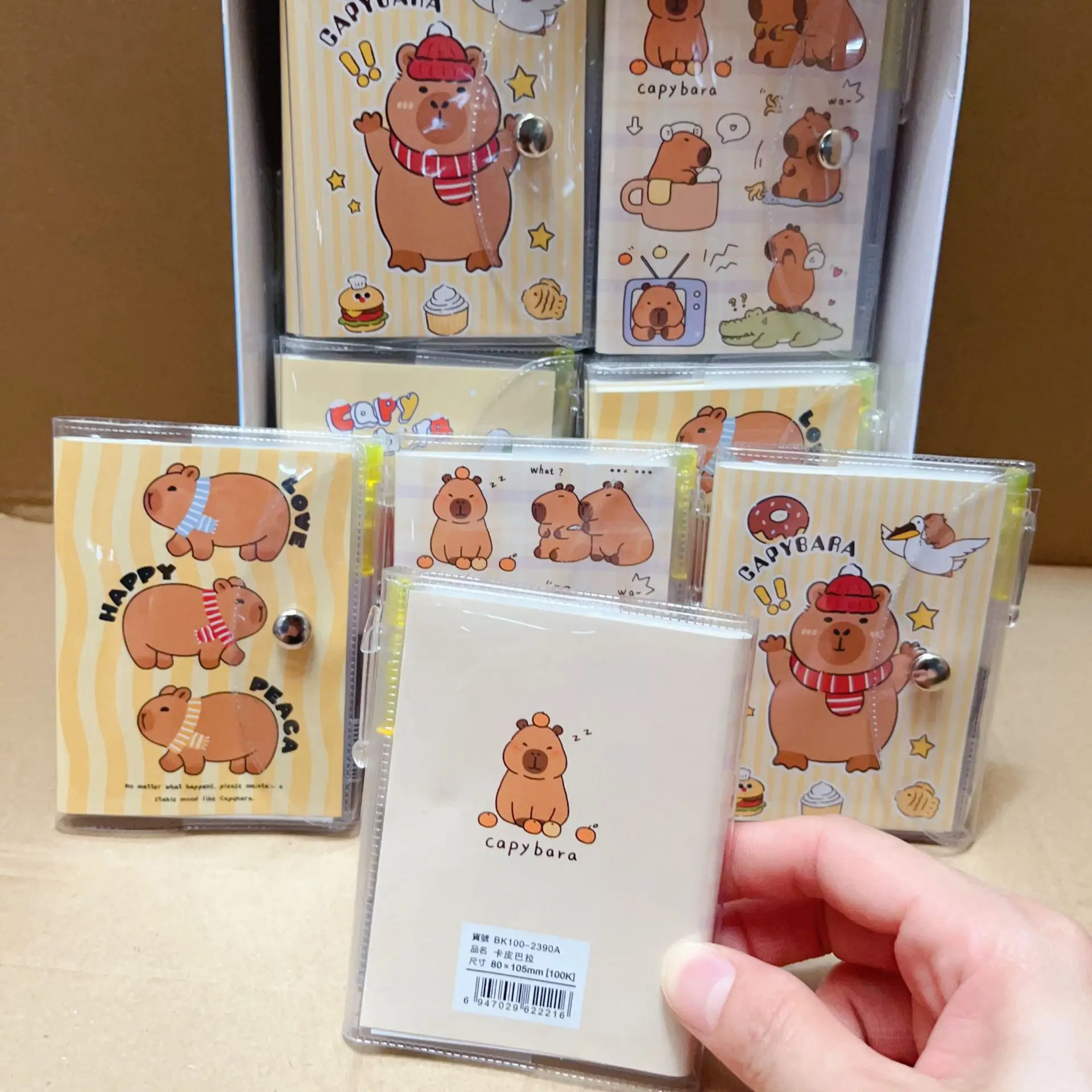 Yubon wholesale cute anime capybara labubu sanrioed 24pcs mini notebook 100k cartoon student diary portable with pen notebook