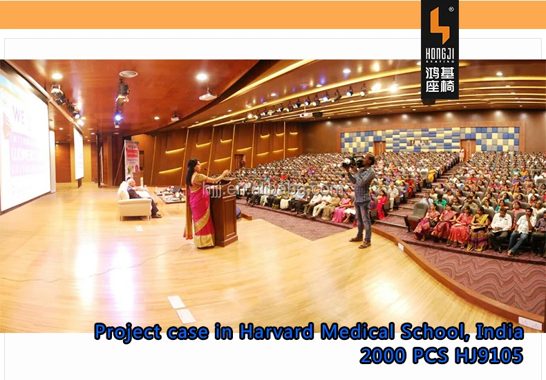HONGJI Harvard Medical School auditorium seats with desk,High quality school classroom furniture for auditorium theater seating