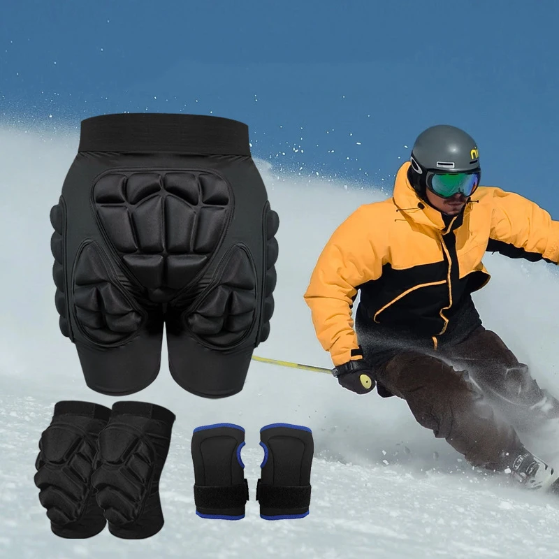 High Quality Sports Ski Snowboard 3D Impact Pad Adjustable Breathable Warmly Protective Butt Hip Shorts