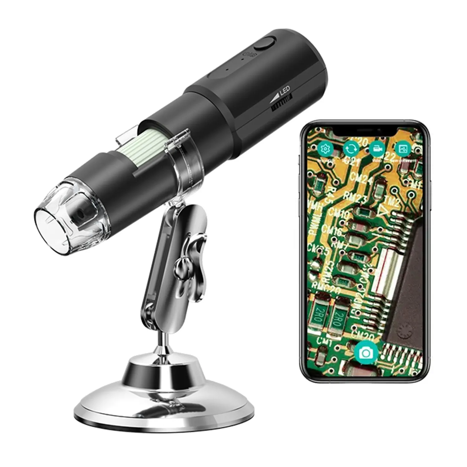 China Factory Monocular Photo Video Wifi Laptop Connection 8LED 0.3MP With 360 Bracket 1000X Zoom USB portable microscope 1000
