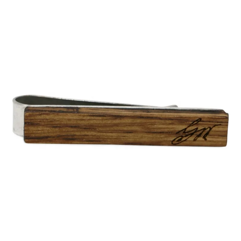 High quality Wooden Tie Clip Silver Wood Tie Bars