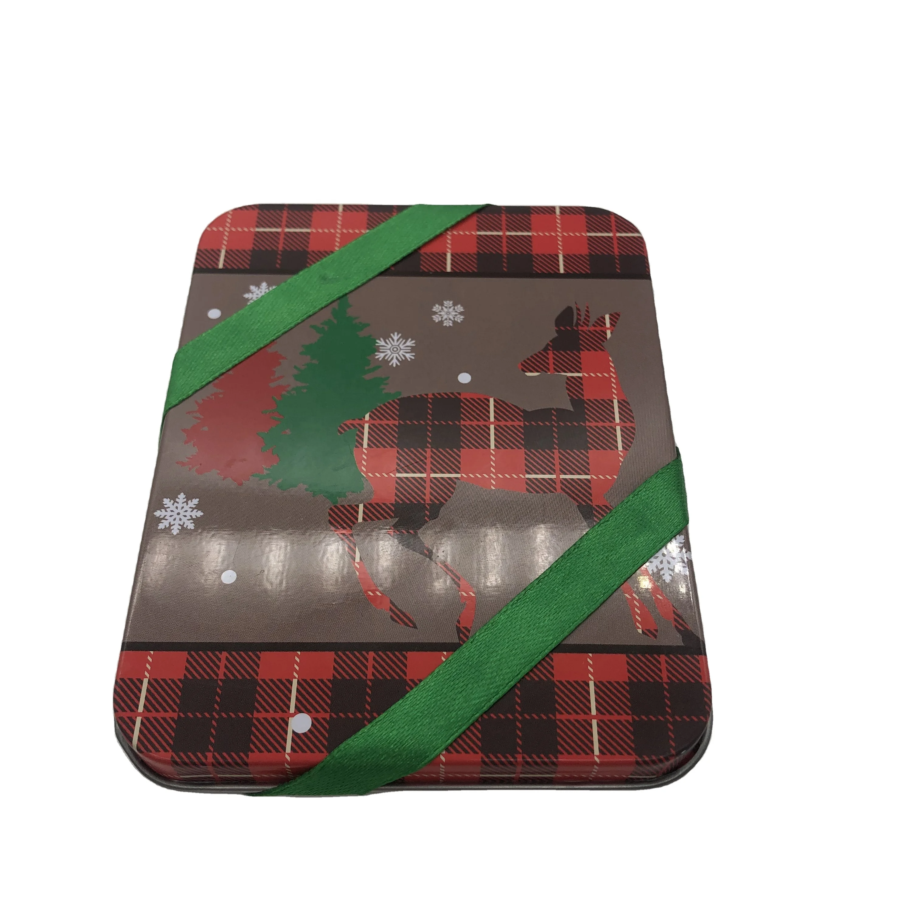 Custom Tinplate Metal Type Gift Square shape cake tin box