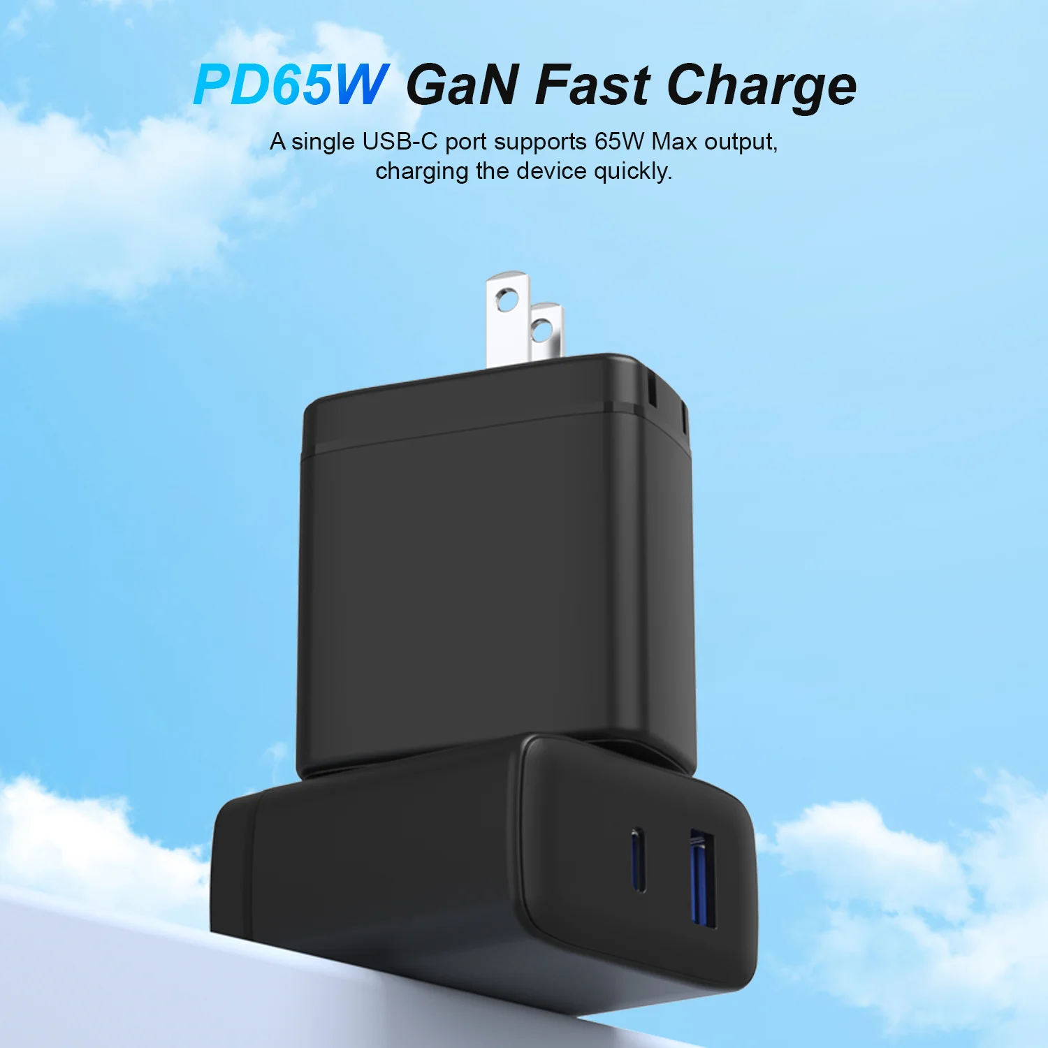 Wholesale 65W GaN Charger Fast Charging Power Adapter For Notebook Mobile Phone USB Type C 65W Portable Travel Charger Adapter