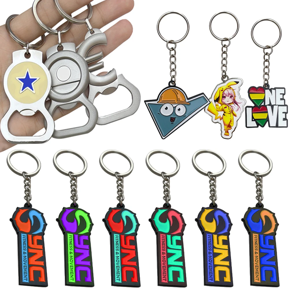 Key chain manufacturer personalized sublimation designer logo kawaii cartoon metal enamel cute anime custom keychain
