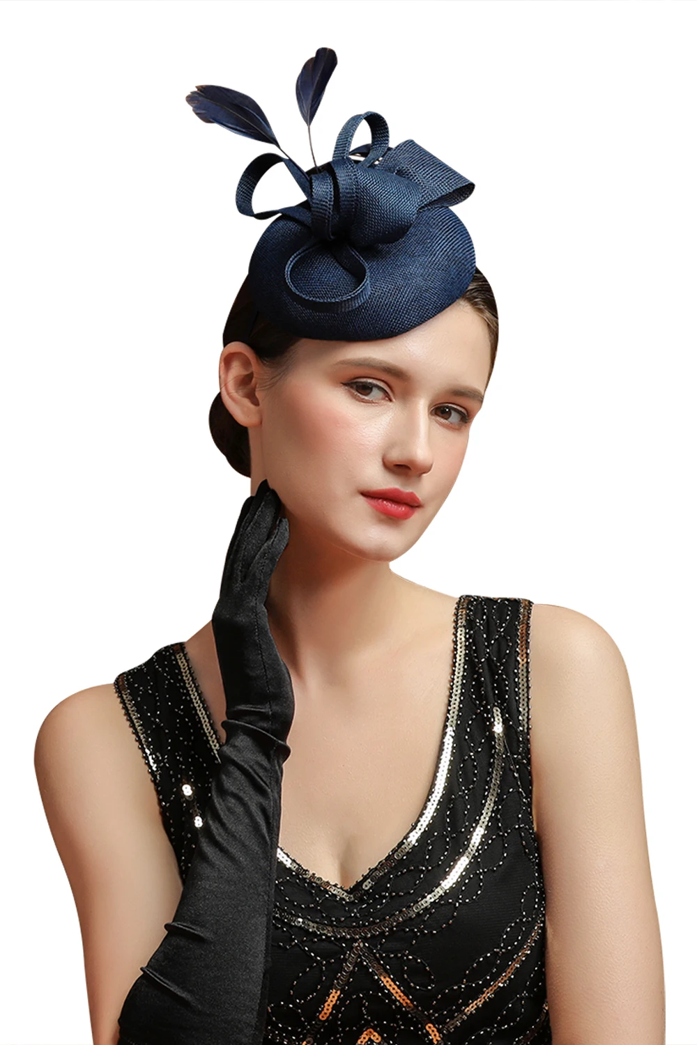 Sinamay Bride Headband Perfect Gauze Wedding Hat Unique Derby Hat Fashion Church Hats Feather Headdress Fascinators for Women