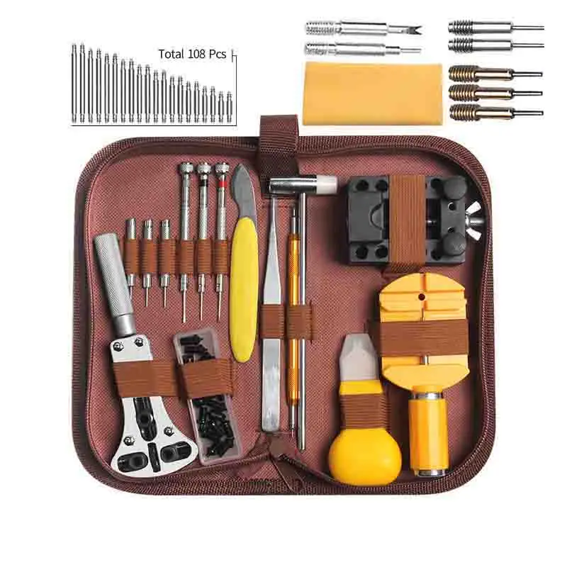 Amaon hot sales professional watch repair kit screwdriver spring bar tool set,watch band link pin tool set with carrying case