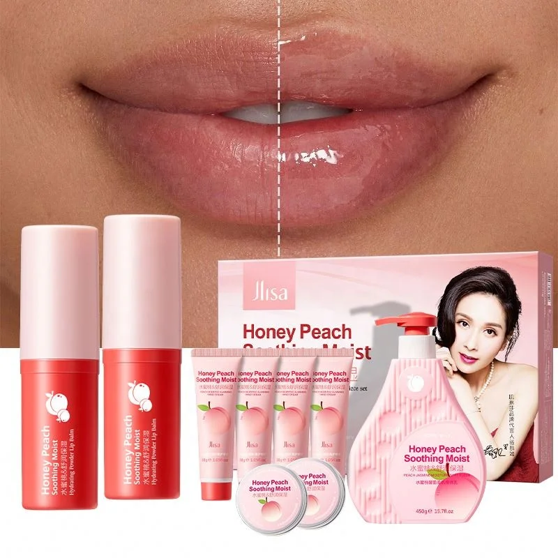 Peach Extract Chemical Peel For Face Skin Care Sets Of Men Beauty Set Hand Cream Foot Cream Body Lotion Lip Balm body care set