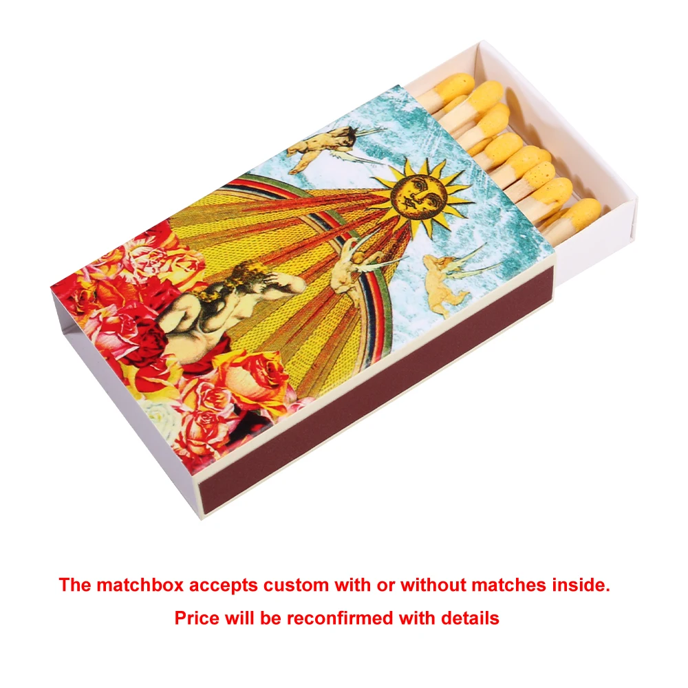 Customizable 2024 two piece matching set packaging box match sticks for candles
