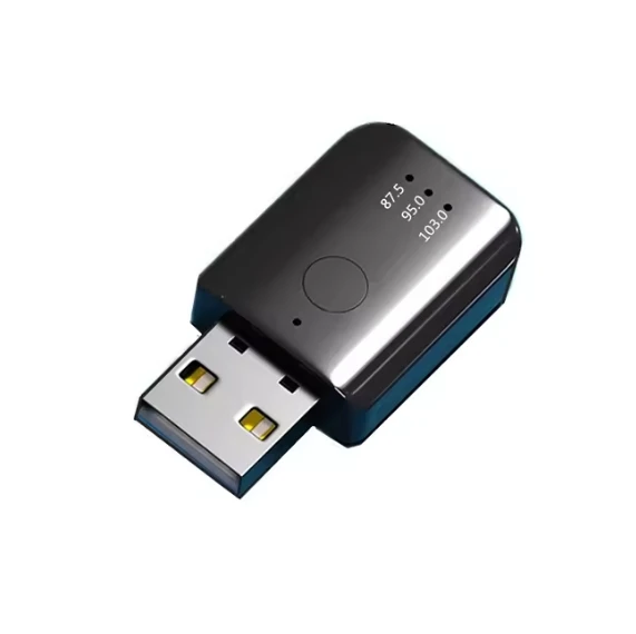 Mini Stereo USB Wireless Audio Adapter BT 5.1 Receiver USB FM Modulator Transmitter with Mic For Car PC TV Headphone