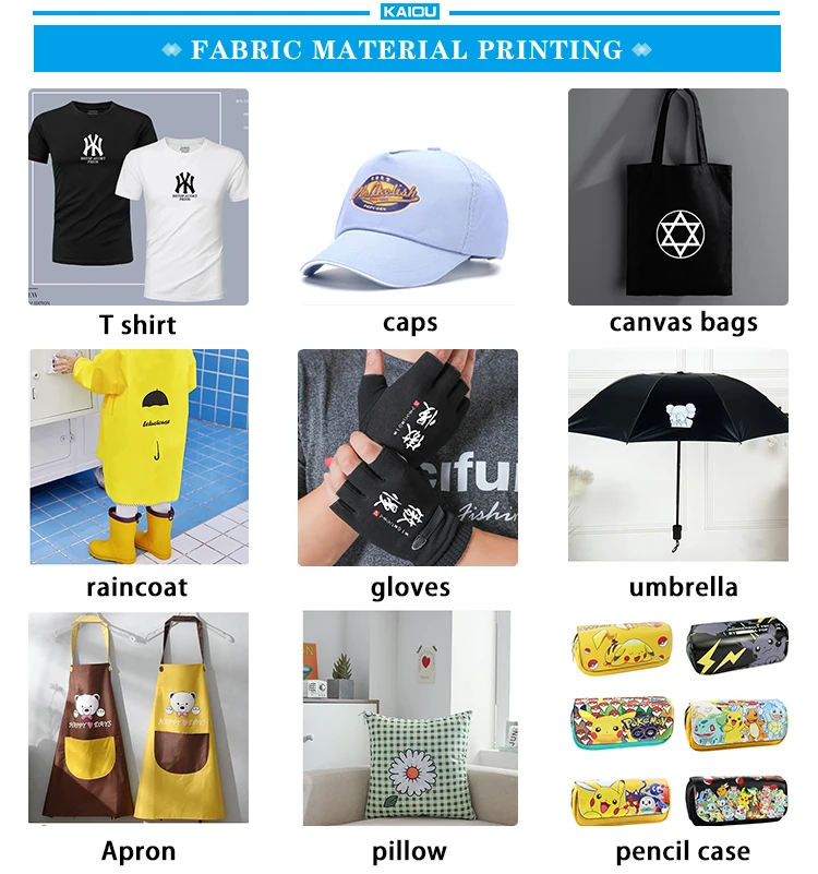 Kaiou Water Based Ink Dtf CMYKW Pigment Ink for XP600/l1800/4720/I3200 Print Head Pigment Ink Suppliers