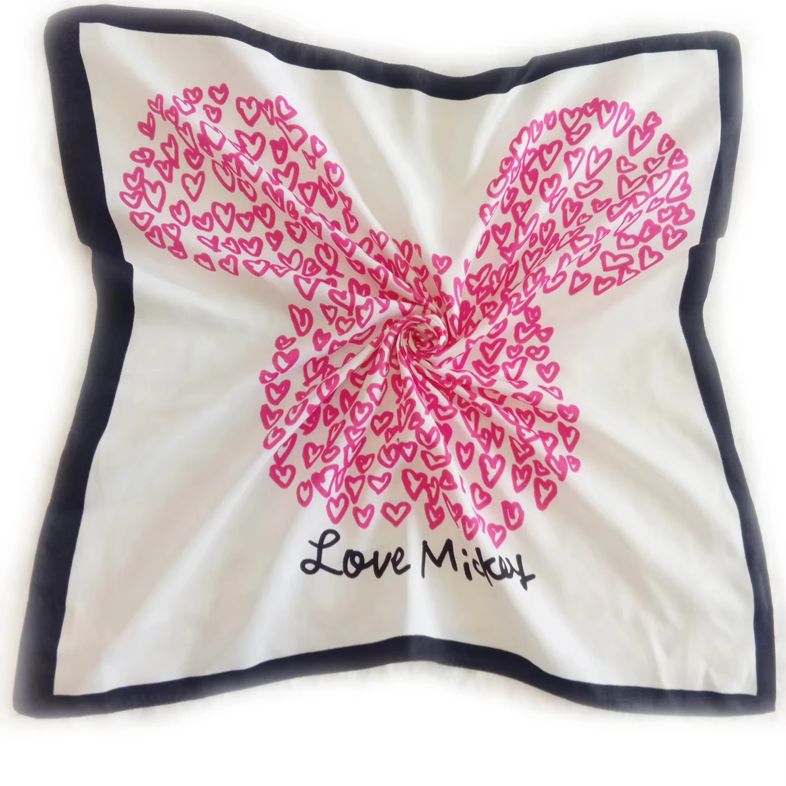 Оптовая продажа большие атласные банданы с цифровым принтом в горошек шелковые шарфы для женщин