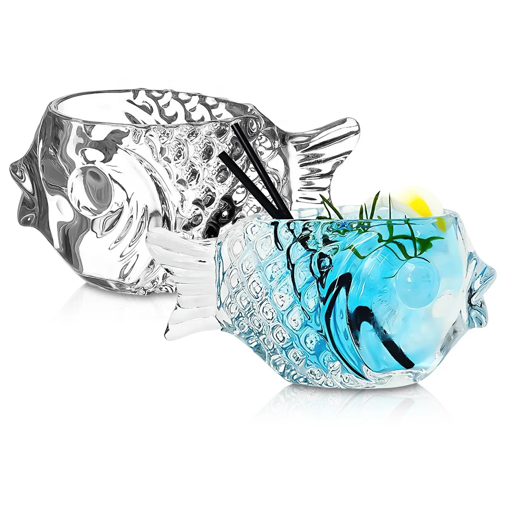 Fancy Bar Drinking Glassware Ornament Glass Cup Creative Fish Shaped Cocktail Glasses