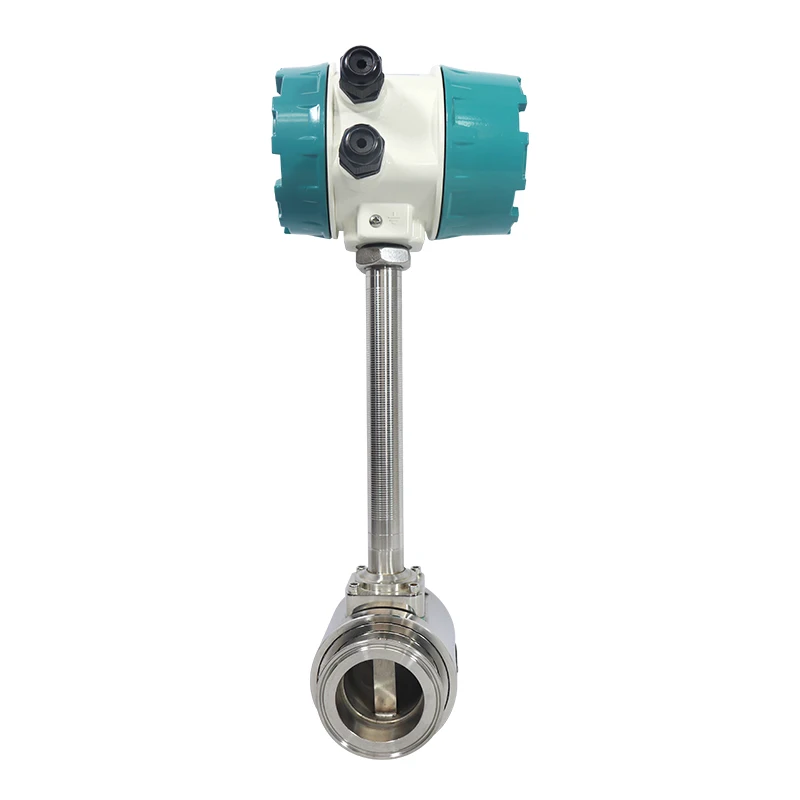 Clamp high reliability portable flow meter digital fuel meter gas air steam Vortex flowmeter