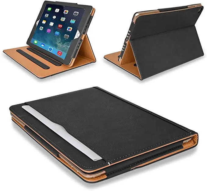 
PU Leather Case for iPad 10.2 Premium Business Stand Folio Cover Multi-angle Pocket and Auto Leather Case for ipad Air 