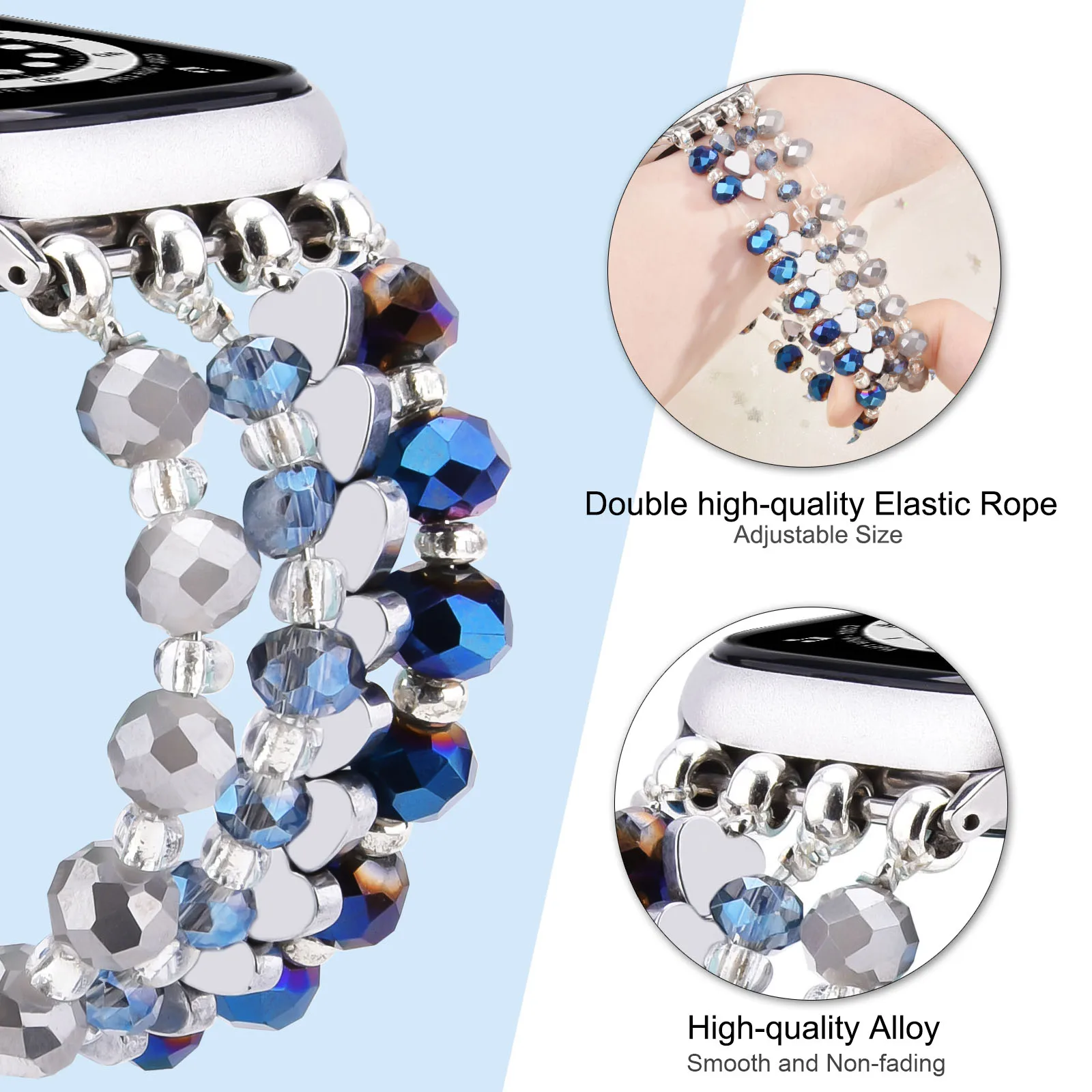 Роскошная бижутерия, 44 мм ремешок для часов, ремешок из агата и жемчуга, роскошный дизайн для смарт-часов Apple