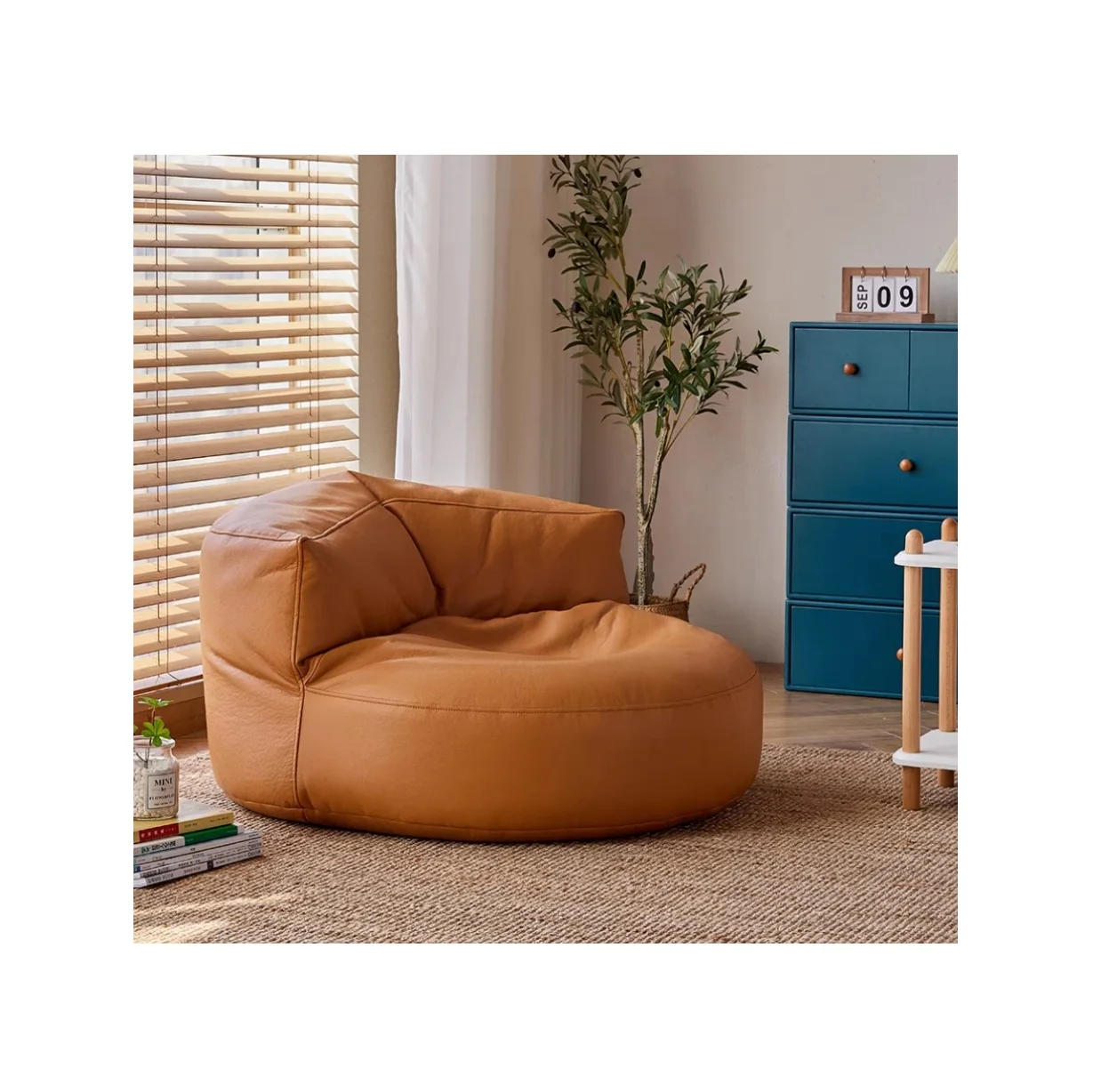 Новая Оранжевая Сумка из полиуретана/ткани для ленивого дивана с наполнением современной гостиной