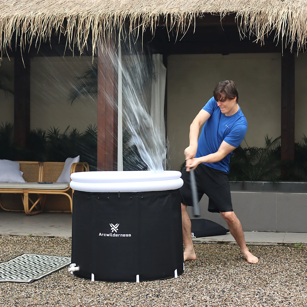 2024 New Replaceable Inner Liner Design 90*85cm Inflatable Ice Bath Tub Anti Water Leakage Cold Plunge Pool Tub Anti-tear Barrel