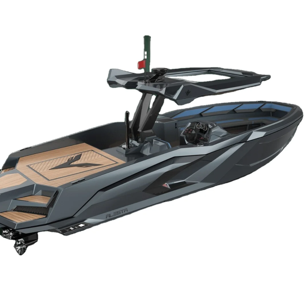 Alesta Marine Luxury Raptor Parasailing Boat BLACK New FiberGlass Entertainment CE Best Quality White Ocean Sea Lake River