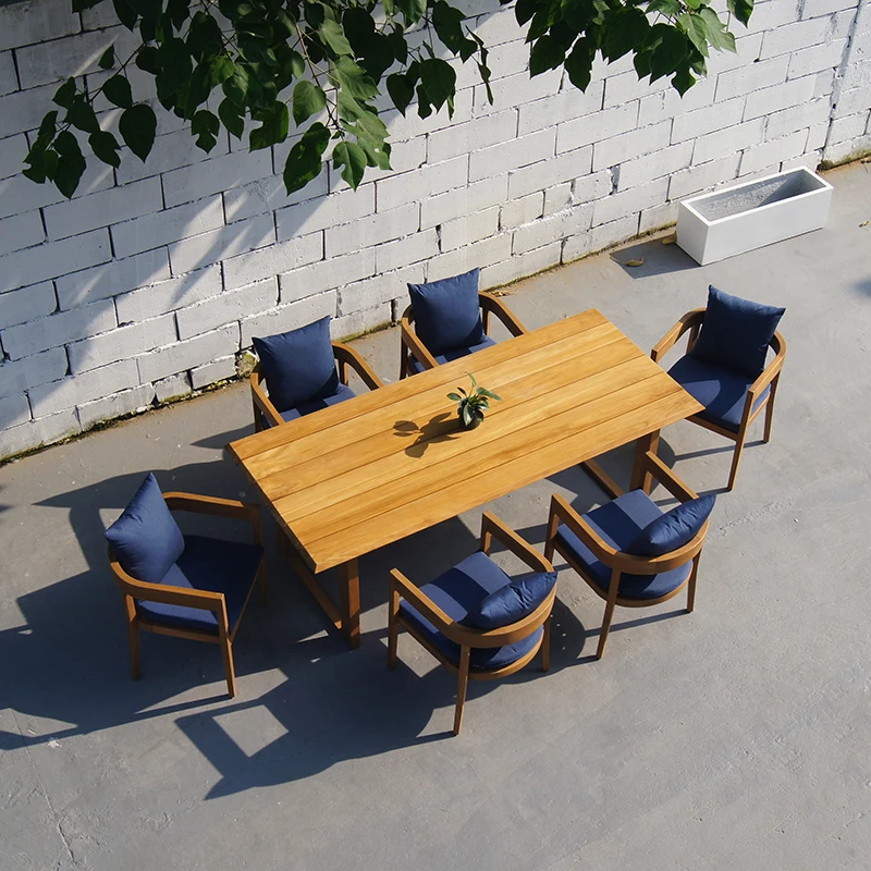 wood furniture factory all weather luxury customized patio teak table and chairs