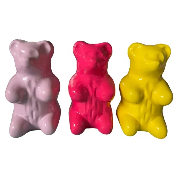 Hot sell Customized Fiberglass Bear Sculpture Fiberglass Teddy Bear Sculpture For Home Office Hotel Club Decoration