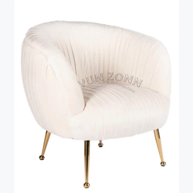 Single Sofa Luxury Vintage Velvet Accent Chair Hotel Luxury Furniture Fabric Sofa Home Furniture