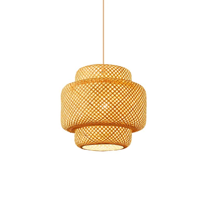 Handmade Wicker Vintage indoor decoration hanging Lamps Rattan Pendant Light Bamboo Weaving Lamp Pendant Lighting