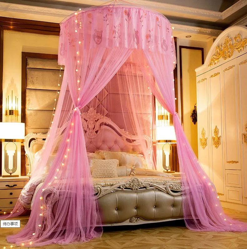 BDK3 purple princess mosquito net be for 100% polyester 2020 home decoration hanging girls bed canopies net