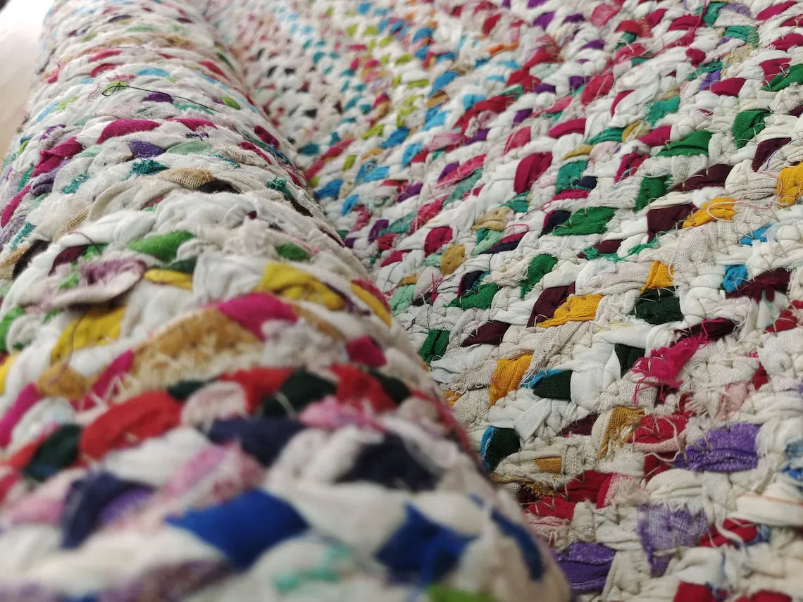 Multicolor Indian Cotton Jute Rugs Rectangular Shaped Hand Knotted Online Unique As Christmas Home Decorative Item