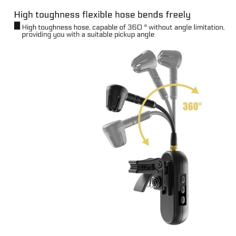 Gooermi M02A Wireless Saxophone Microphone System Clip-On musical Instrument Microphone Built-in Rechargeable Battery