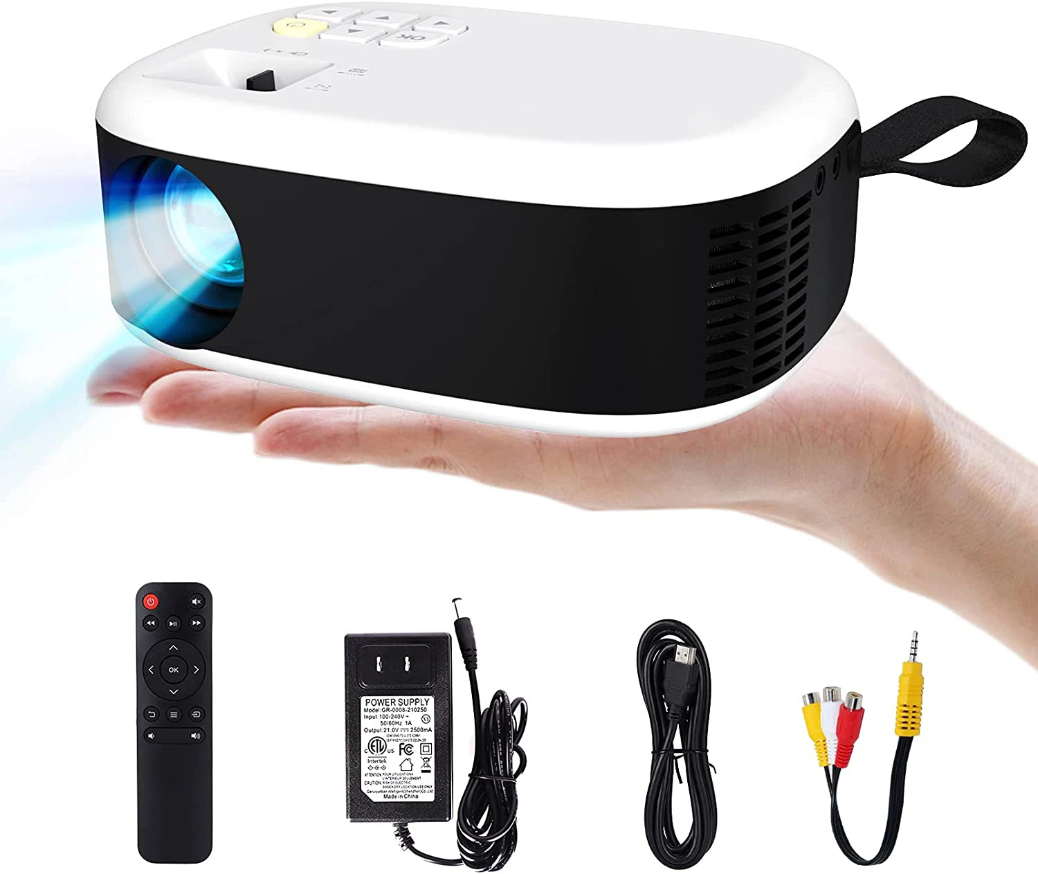 Fashion Home Theater Projector Mini Multi Function Portable HD Video Projector Play Game N1 hologram Projector Kids for White
