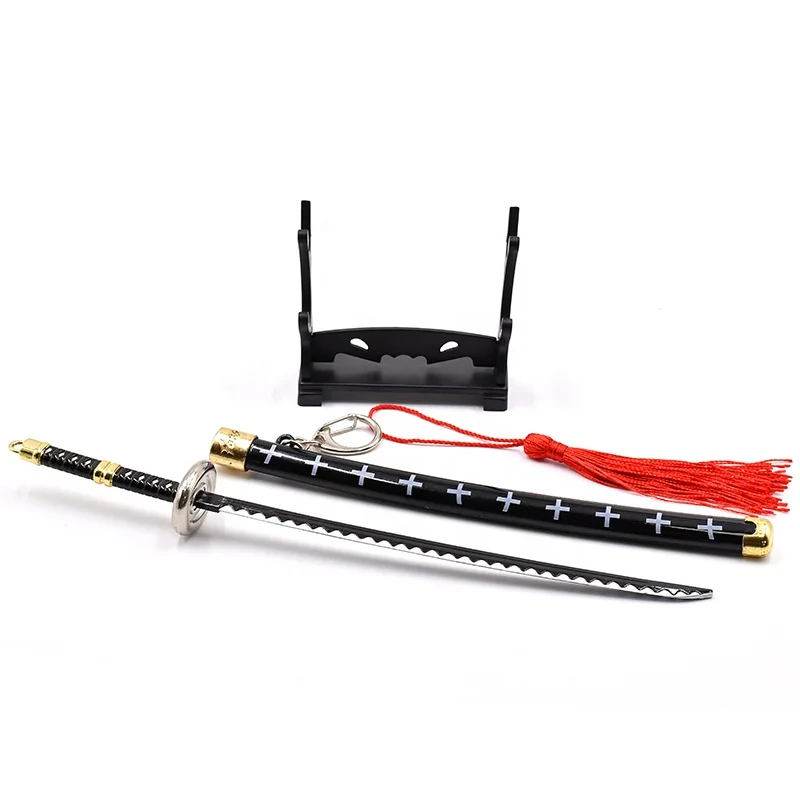 Hot selling factory direct sales of Japanese classic anime one pieces character exclusive katana metal crafts sword key chain