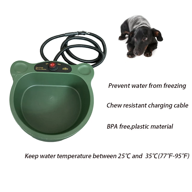 2021 new design pet training mat Heated Warm Pet Water Bowl for Dog Cat Chicken Squirrels Pet Heating Water Bowl