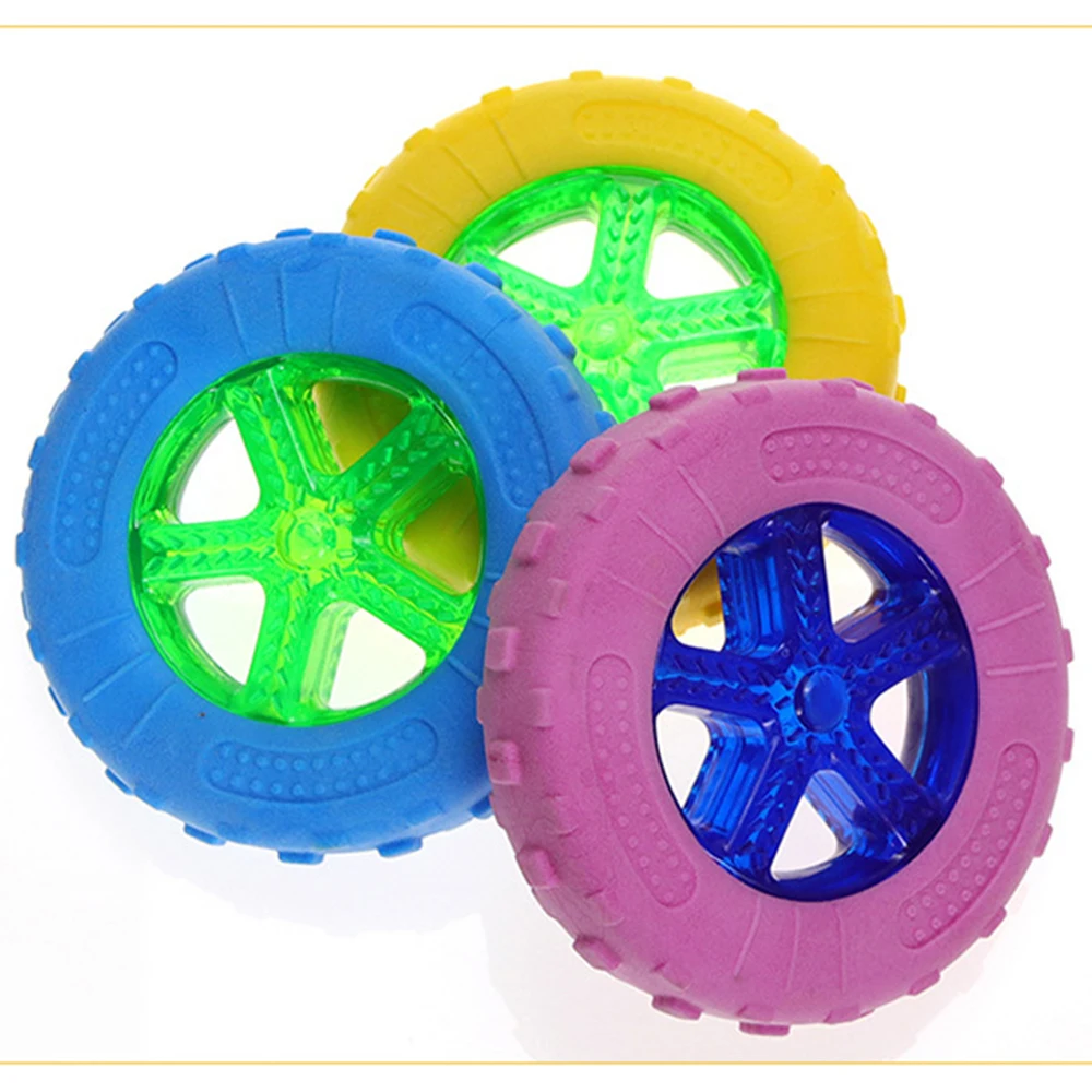 Durable Rubber Tire Dog Toy Puppy Teething Chew Toys for Aggressive Chewer