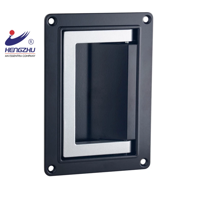 Заводская розетка PL003, черные ручки из цинкового сплава, утопленные складные для ящиков для инструментов и оборудования