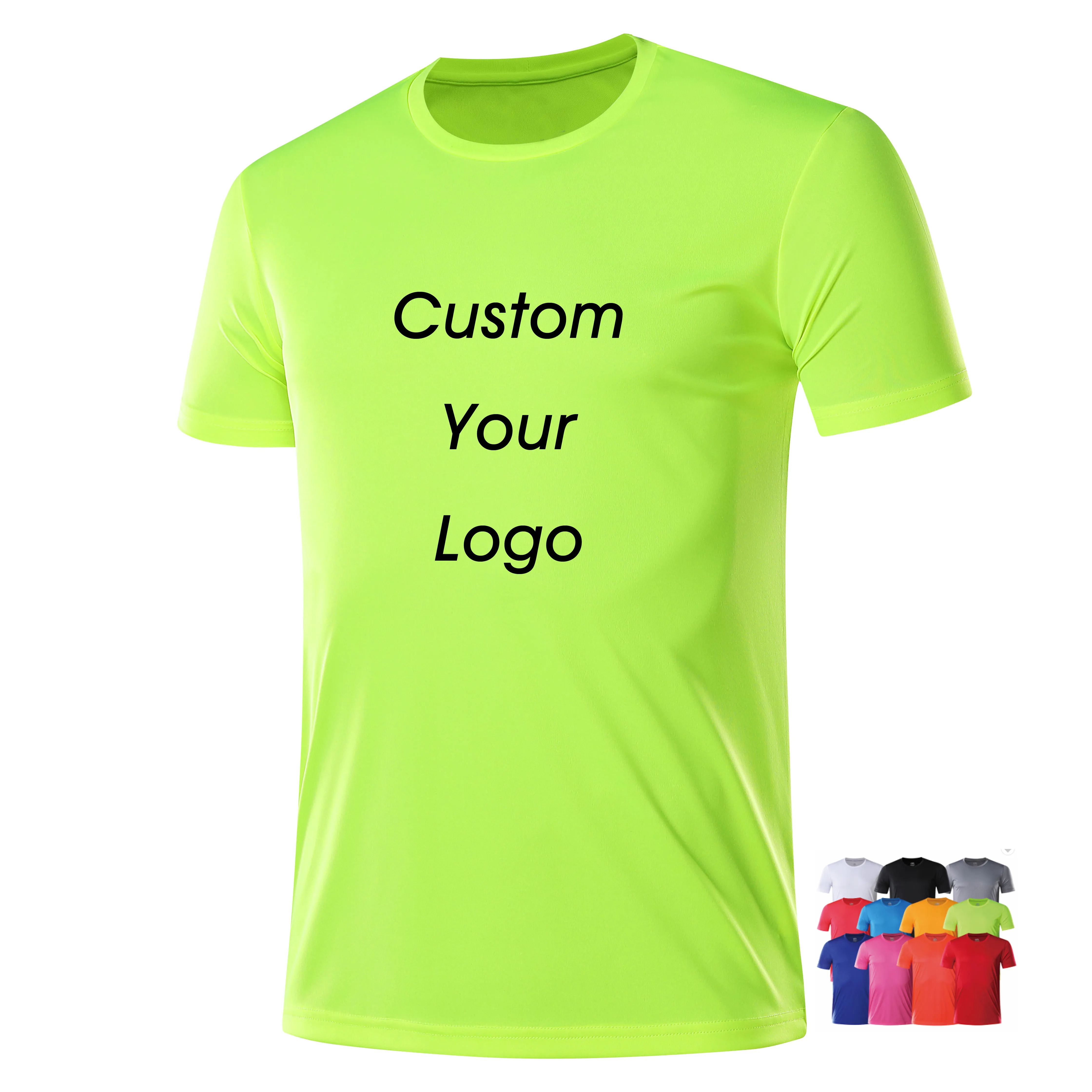 OEM Wholesale Low Price Bulk Round Neck White Blank 100% Polyester T-shirt custom printing graphic logo Casual Plain Mens Tshirt