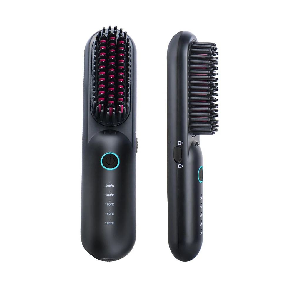 Hair Straightener Brush - Enhanced Ionic Straightening Brush with Anti-Scald   20Mins Automatic Shut-Off Function for Home